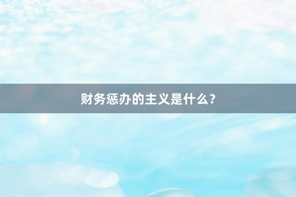 财务惩办的主义是什么？